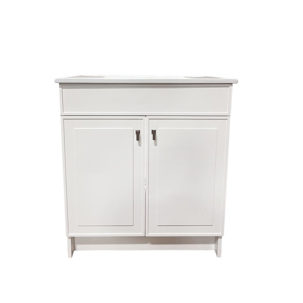 Bellaterra Home F31B-BN-CE 31" White Single Foldable Sink Vanity with White Ceramic Top