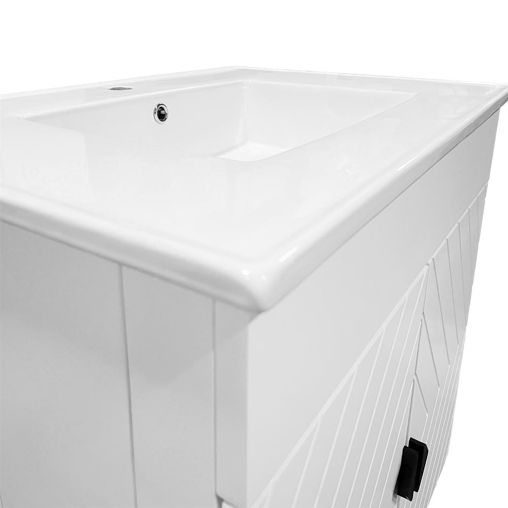 Bellaterra Home F31C-BL-CE 31" White Single Foldable Sink Vanity with White Ceramic Top