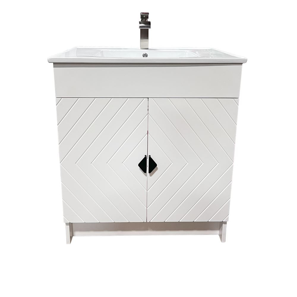 Bellaterra Home F31C-BL-CE 31" White Single Foldable Sink Vanity with White Ceramic Top
