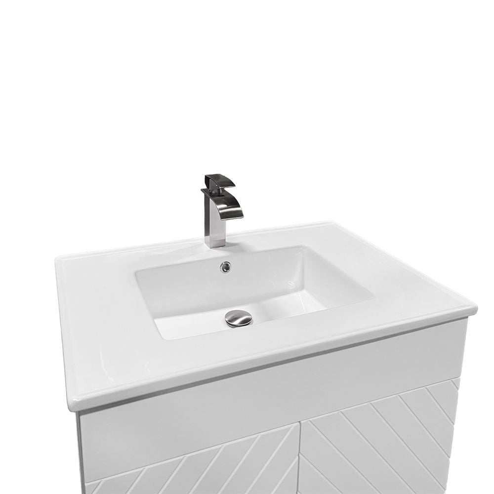 Bellaterra Home F31C-BL-CE 31" White Single Foldable Sink Vanity with White Ceramic Top