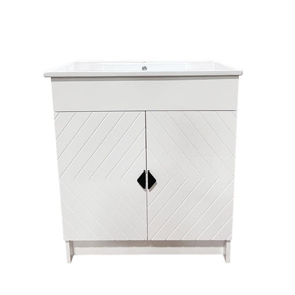 Bellaterra Home F31C-BL-CE 31" White Single Foldable Sink Vanity with White Ceramic Top