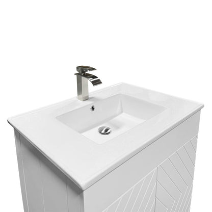 Bellaterra Home F31C-BL-CE 31" White Single Foldable Sink Vanity with White Ceramic Top