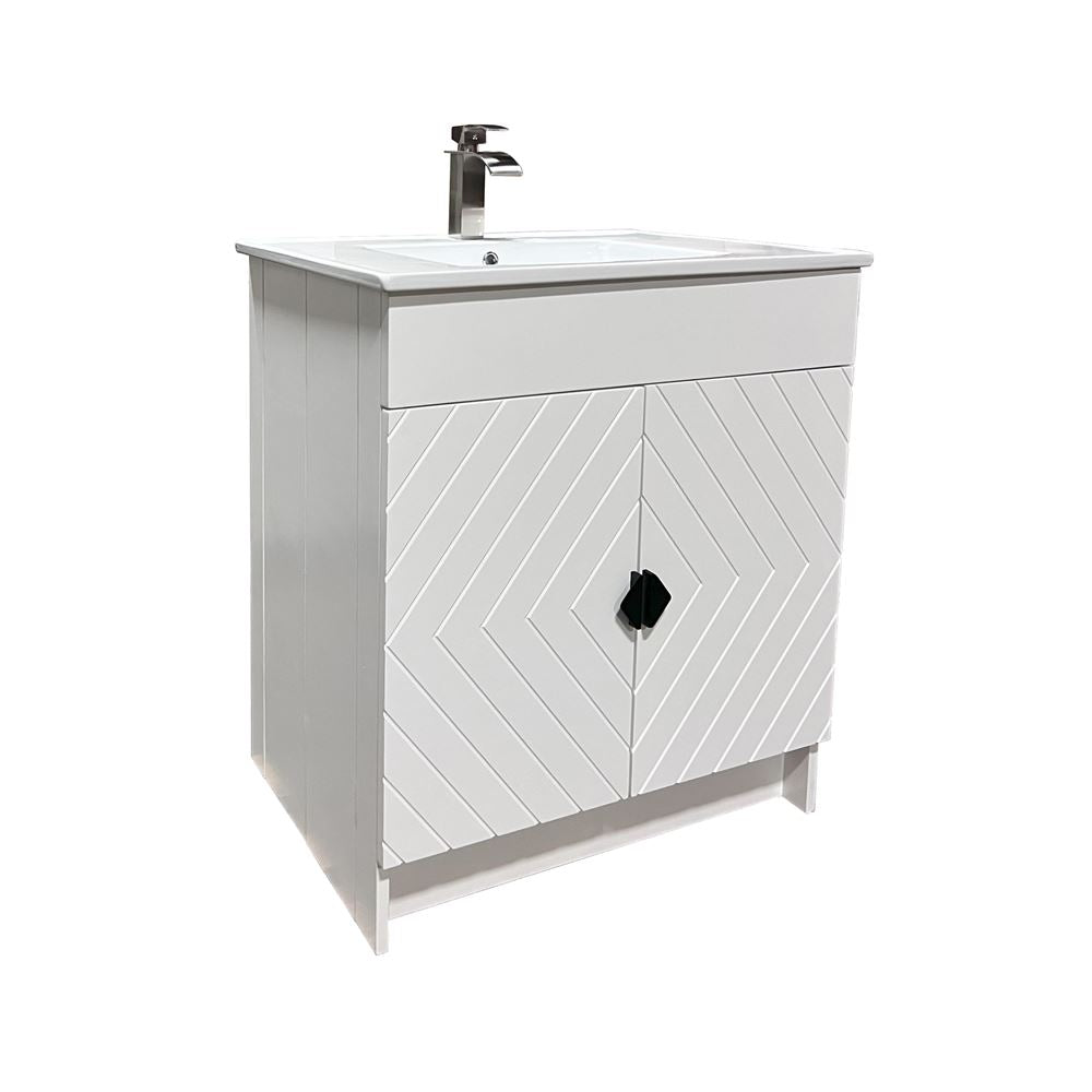 Bellaterra Home F31C-BL-CE 31" White Single Foldable Sink Vanity with White Ceramic Top