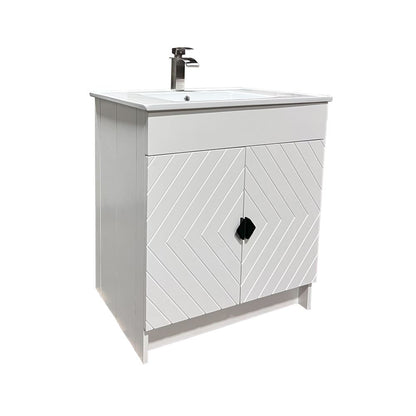 Bellaterra Home F31C-BL-CE 31" White Single Foldable Sink Vanity with White Ceramic Top