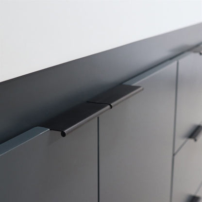 Bellaterra Home G3918-DG-FG 39" Dark Gray Single Sink Vanity With Light Gray Composite Granite Sink Top