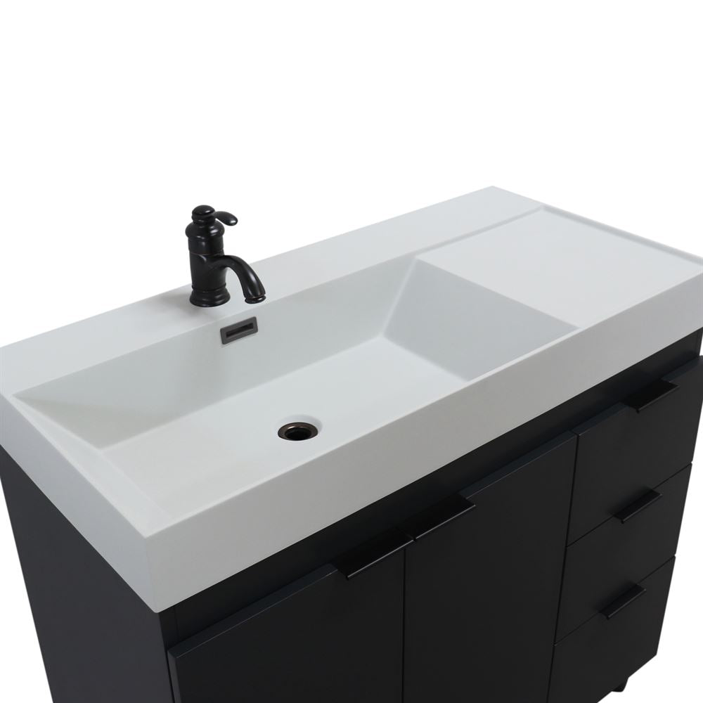 Bellaterra Home G3918-DG-FG 39" Dark Gray Single Sink Vanity With Light Gray Composite Granite Sink Top