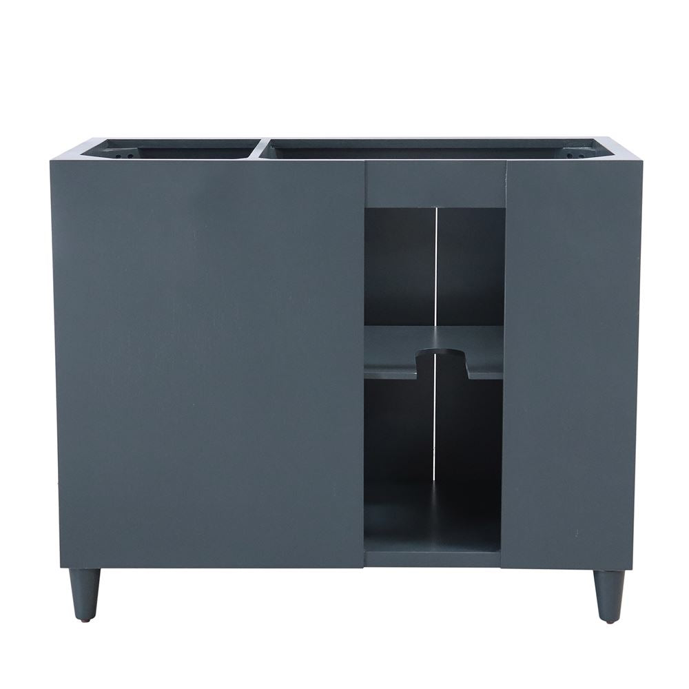 Bellaterra Home G3918-DG-FG 39" Dark Gray Single Sink Vanity With Light Gray Composite Granite Sink Top