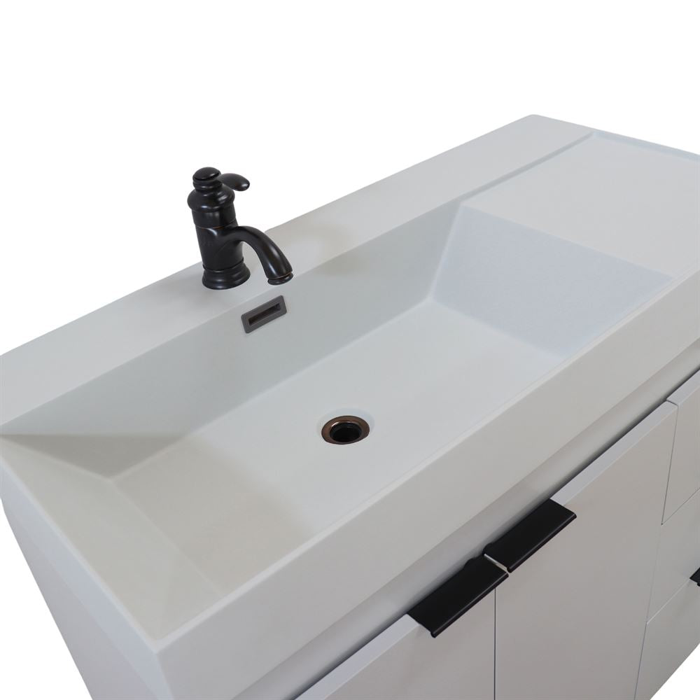 Bellaterra Home G3918-FG-FG 39" French Gray Single Sink Vanity With Light Gray Composite Granite Sink Top