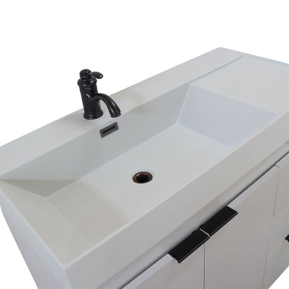 Bellaterra Home G3918-FG-FG 39" French Gray Single Sink Vanity With Light Gray Composite Granite Sink Top