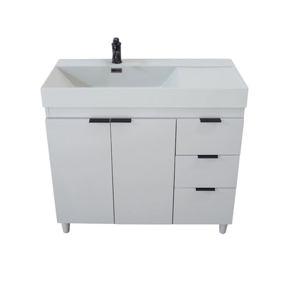 Bellaterra Home G3918-FG-FG 39" French Gray Single Sink Vanity With Light Gray Composite Granite Sink Top