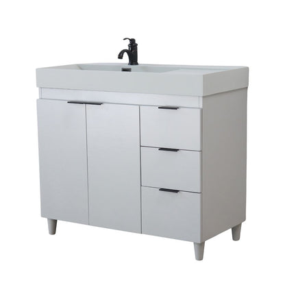 Bellaterra Home G3918-FG-FG 39" French Gray Single Sink Vanity With Light Gray Composite Granite Sink Top