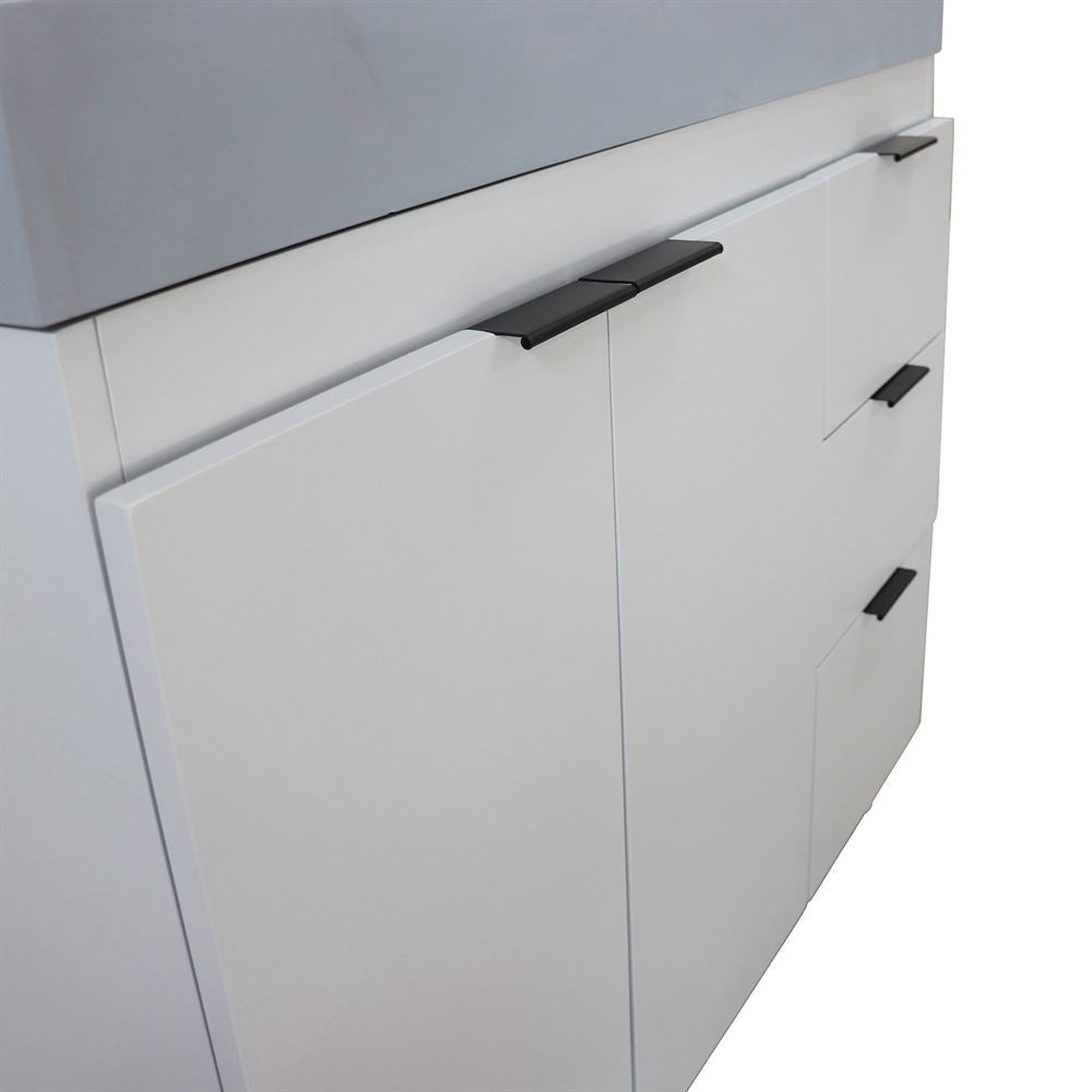 Bellaterra Home G3918-FG-SG 39" French Gray Single Sink Vanity With Dark Gray Composite Granite Sink Top