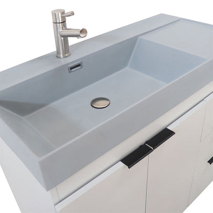 Bellaterra Home G3918-FG-SG 39" French Gray Single Sink Vanity With Dark Gray Composite Granite Sink Top