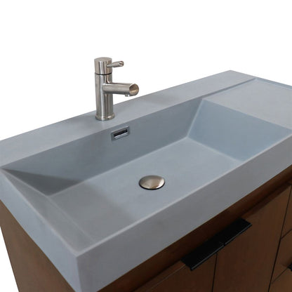 Bellaterra Home G3918-WA-SG 39" Walnut Single Sink Vanity With Dark Gray Composite Granite Top