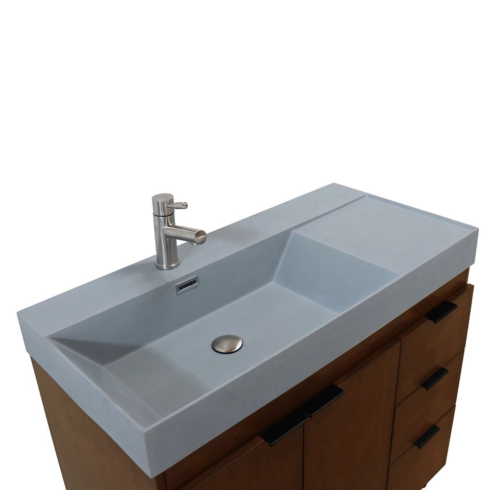 Bellaterra Home G3918-WA-SG 39" Walnut Single Sink Vanity With Dark Gray Composite Granite Top