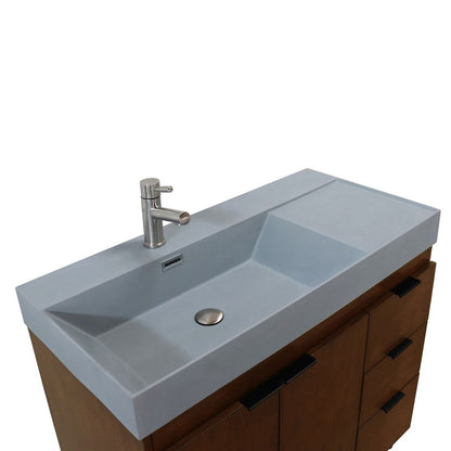 Bellaterra Home G3918-WA-SG 39" Walnut Single Sink Vanity With Dark Gray Composite Granite Top
