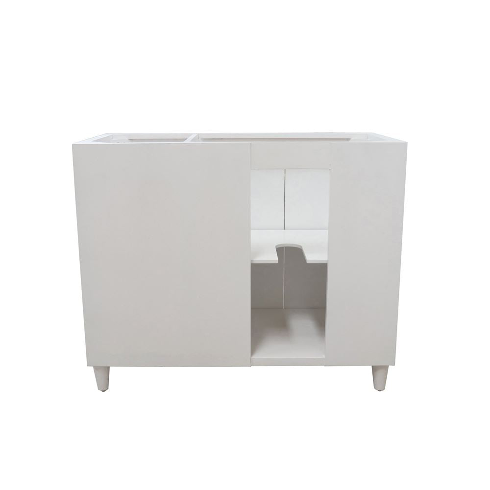 Bellaterra Home G3918-WH-FG 39" White Single Sink Vanity With Light Gray Composite Granite Top