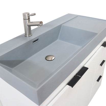 Bellaterra Home G3918-WH-SG 39" White Single Sink Vanity With Dark Gray Composite Granite Top