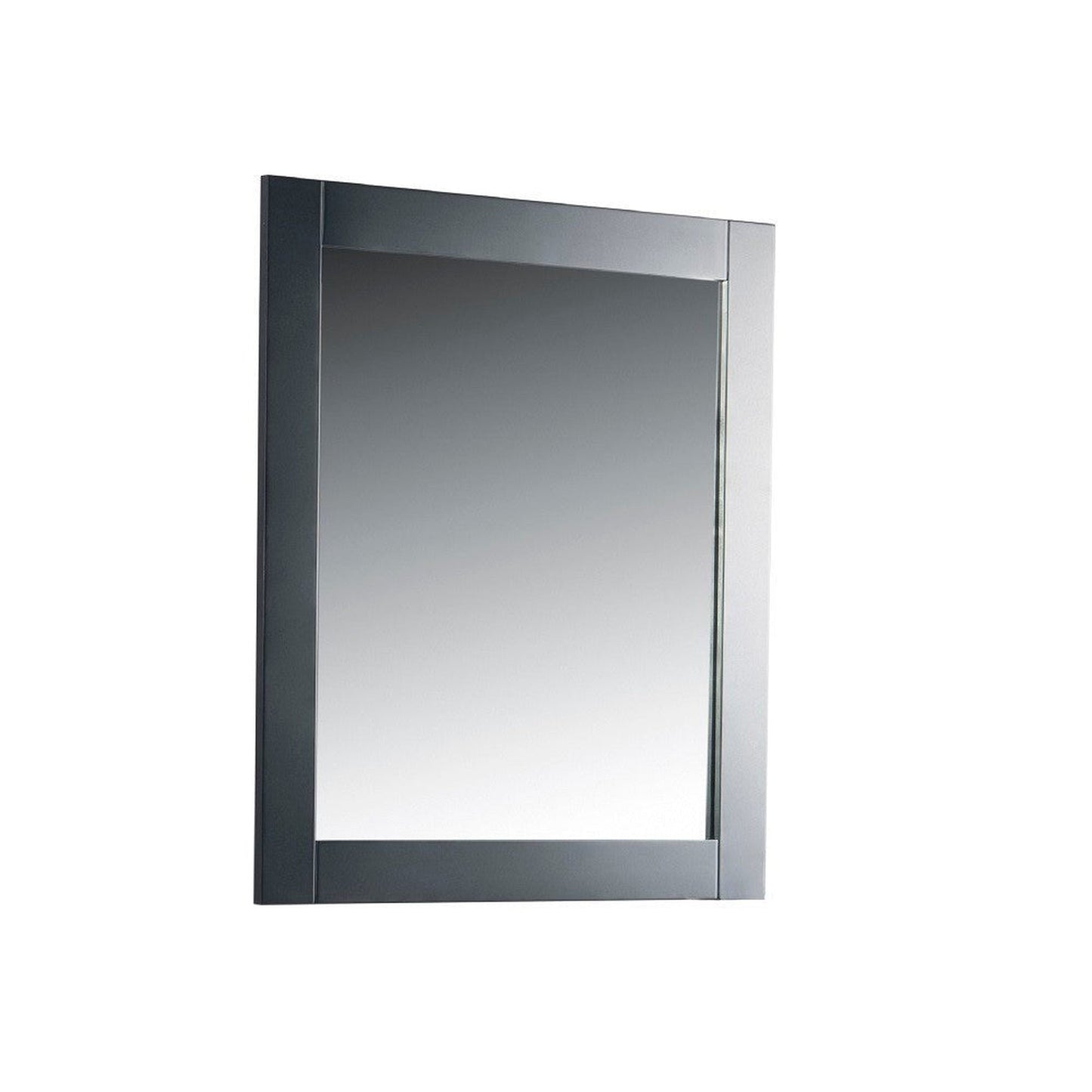 Bellaterra Home Milani 28" x 32" Dark Gray Rectangle Wall-Mounted Solid Wood Framed Mirror
