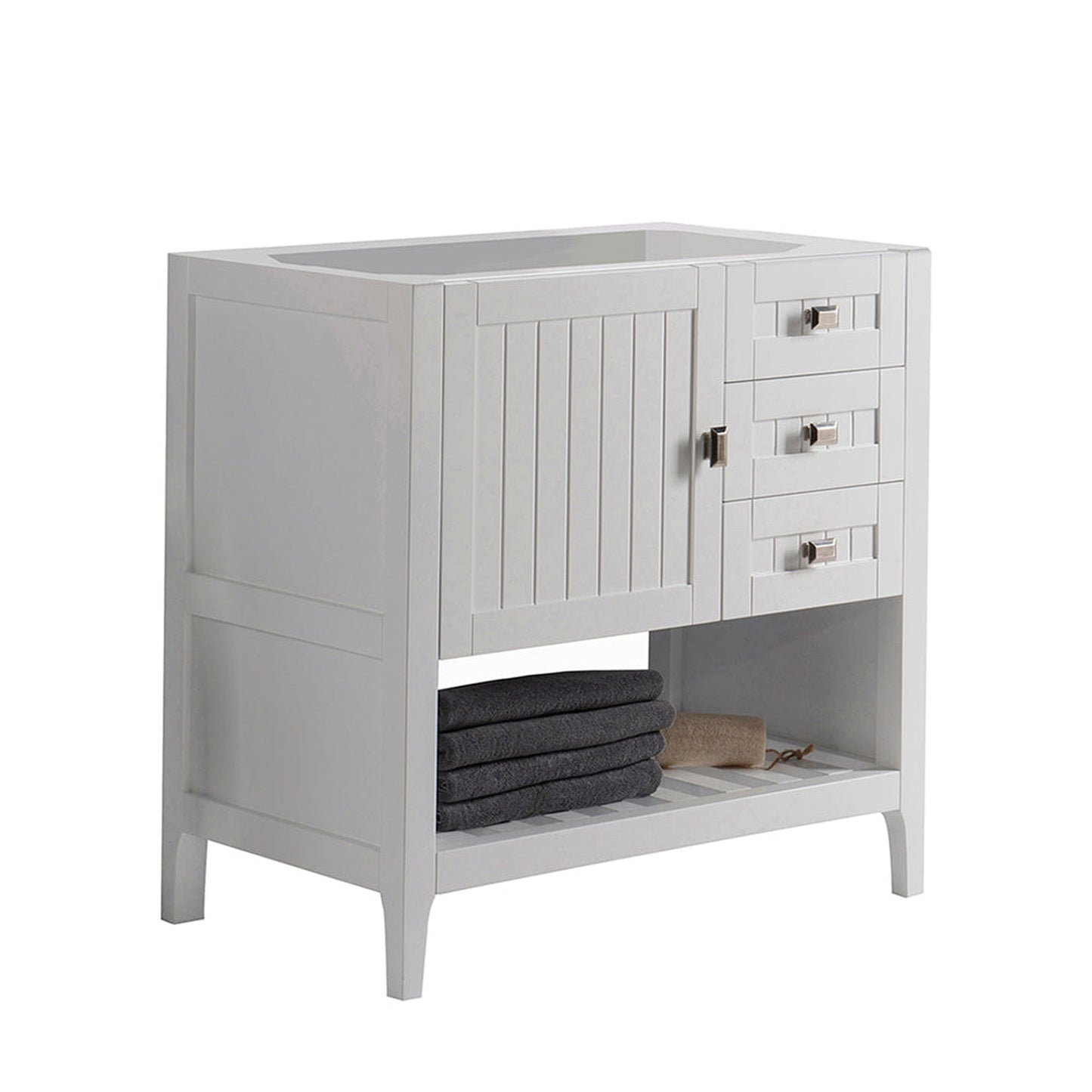 Bellaterra Home Milani 30" 1-Door 2-Drawer White Freestanding Vanity Base