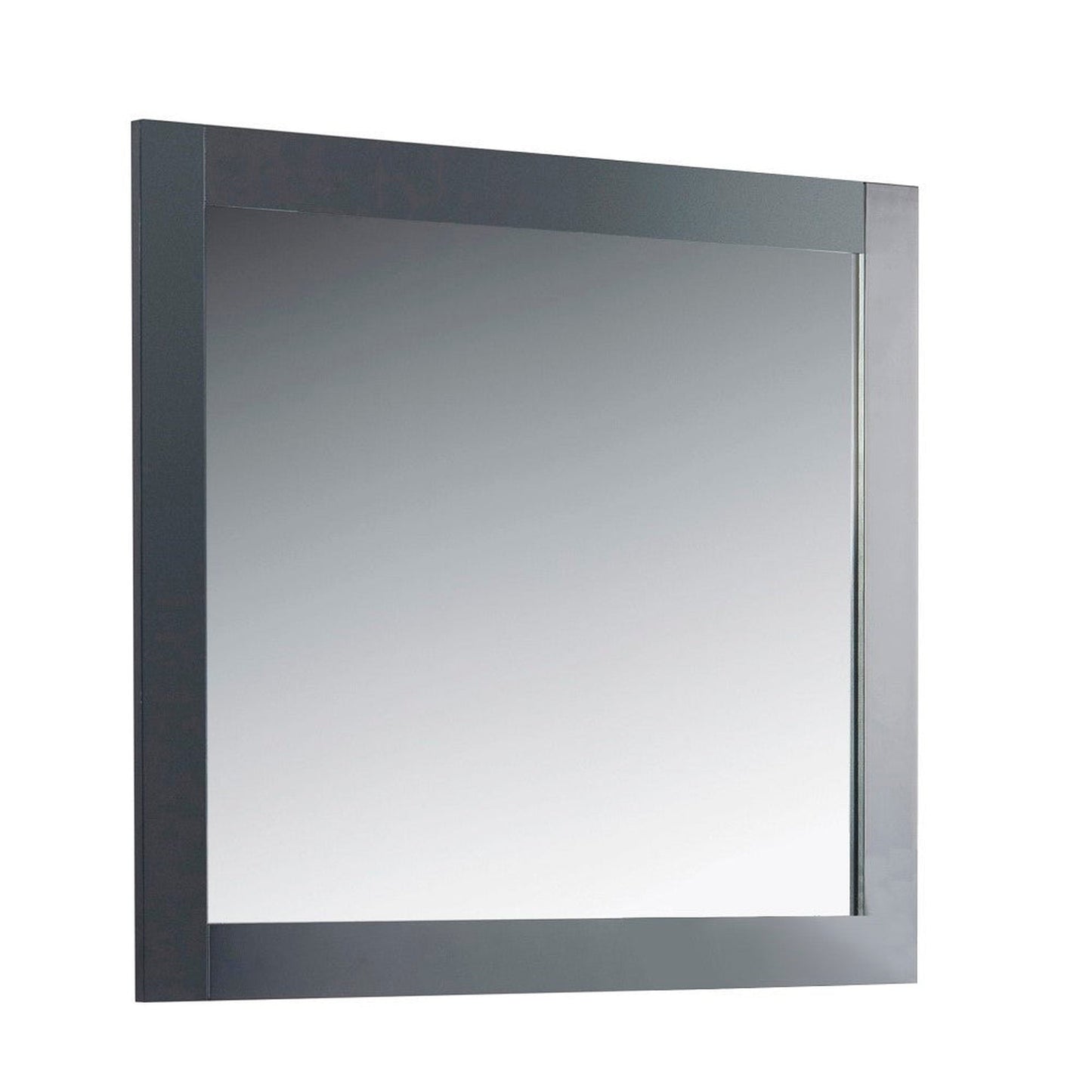 Bellaterra Home Milani 34" x 32" Dark Gray Rectangle Wall-Mounted Solid Wood Framed Mirror