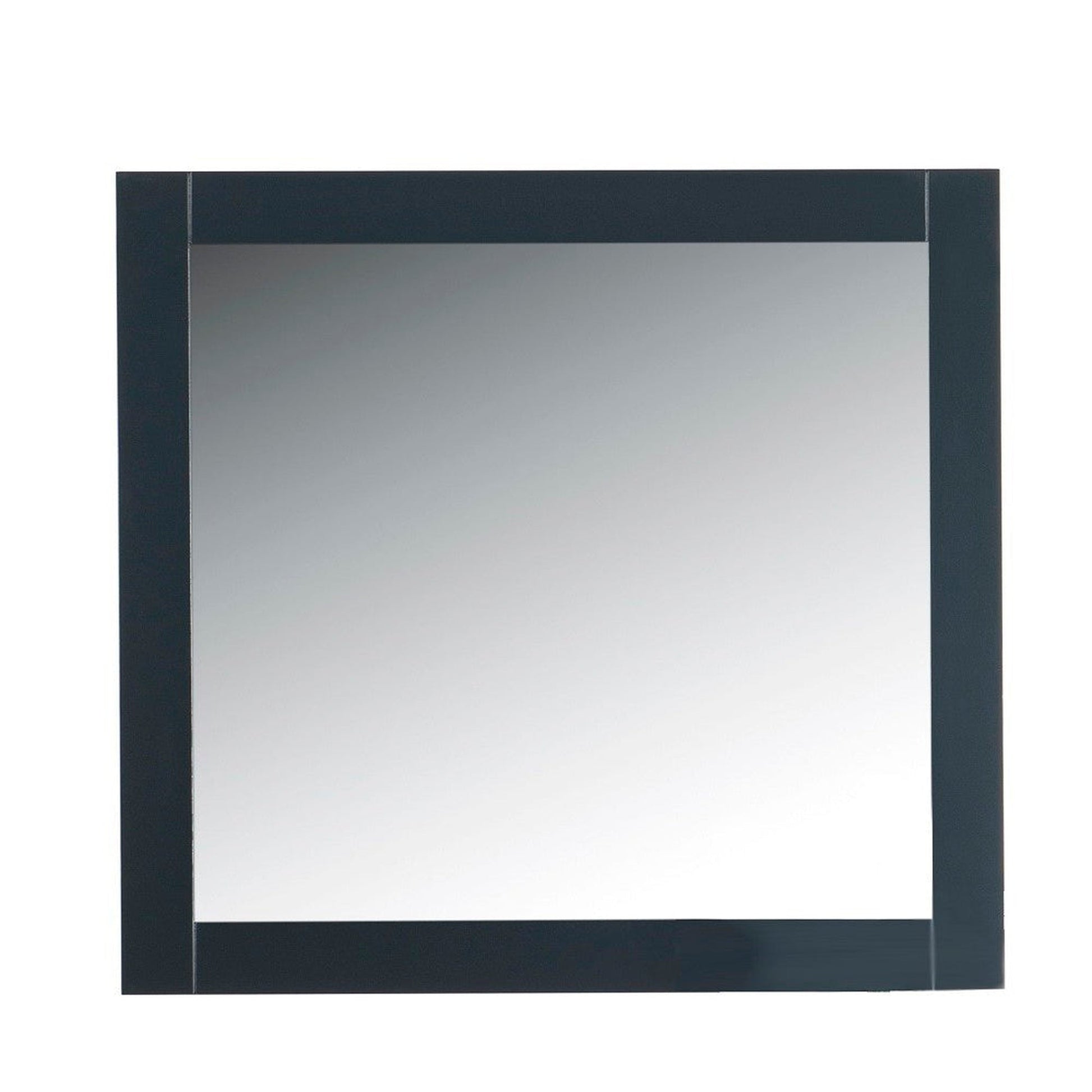 Bellaterra Home Milani 34" x 32" Dark Gray Rectangle Wall-Mounted Solid Wood Framed Mirror