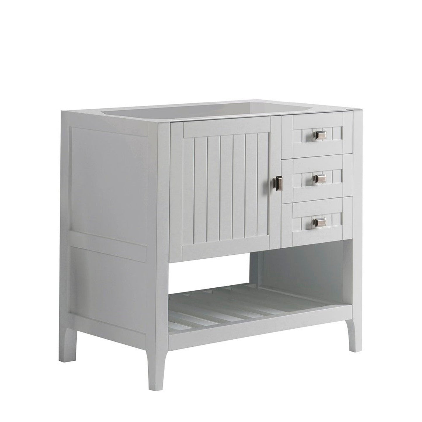 Bellaterra Home Milani 36" 1-Door 2-Drawer White Freestanding Vanity Base