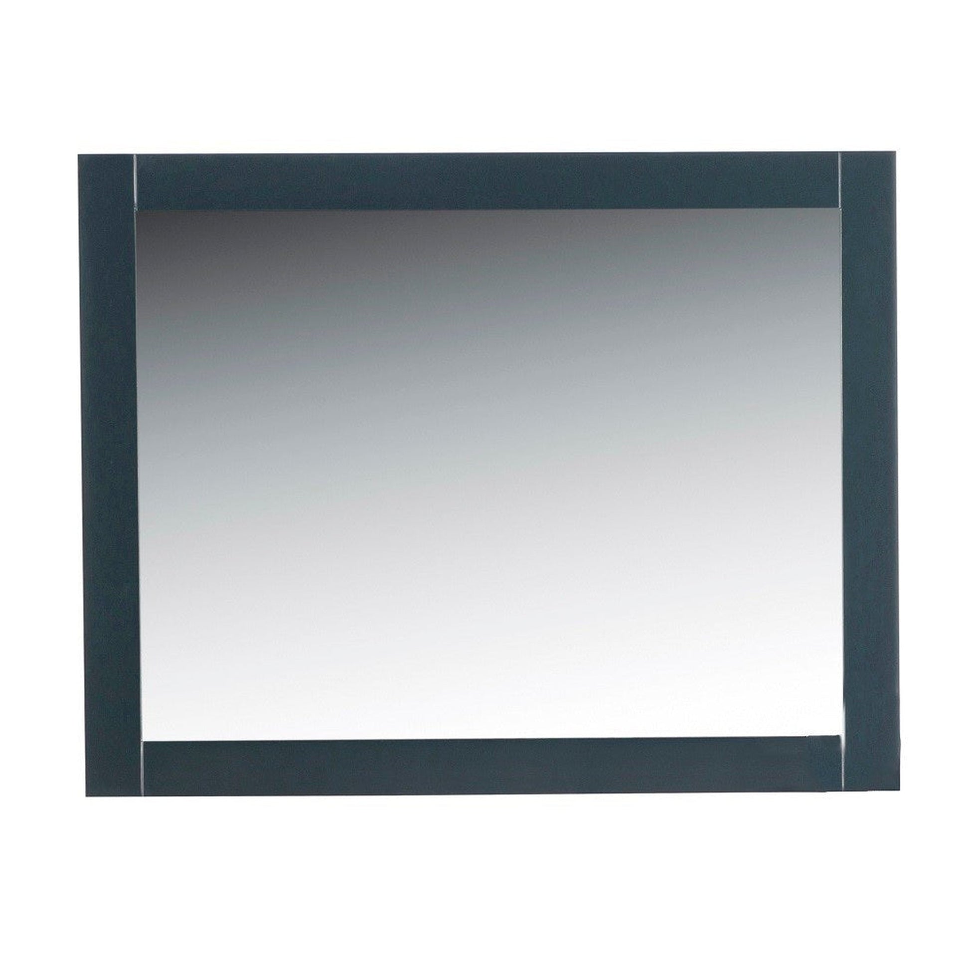 Bellaterra Home Milani 40" x 32" Dark Gray Rectangle Wall-Mounted Solid Wood Framed Mirror