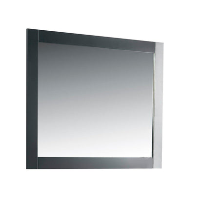 Bellaterra Home Milani 40" x 32" Dark Gray Rectangle Wall-Mounted Solid Wood Framed Mirror