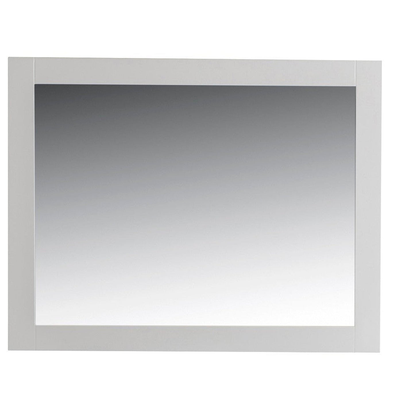 Bellaterra Home Milani 40" x 32" White Rectangle Wall-Mounted Solid Wood Framed Mirror