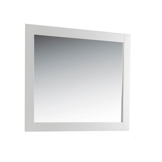 Bellaterra Home Milani 40" x 32" White Rectangle Wall-Mounted Solid Wood Framed Mirror