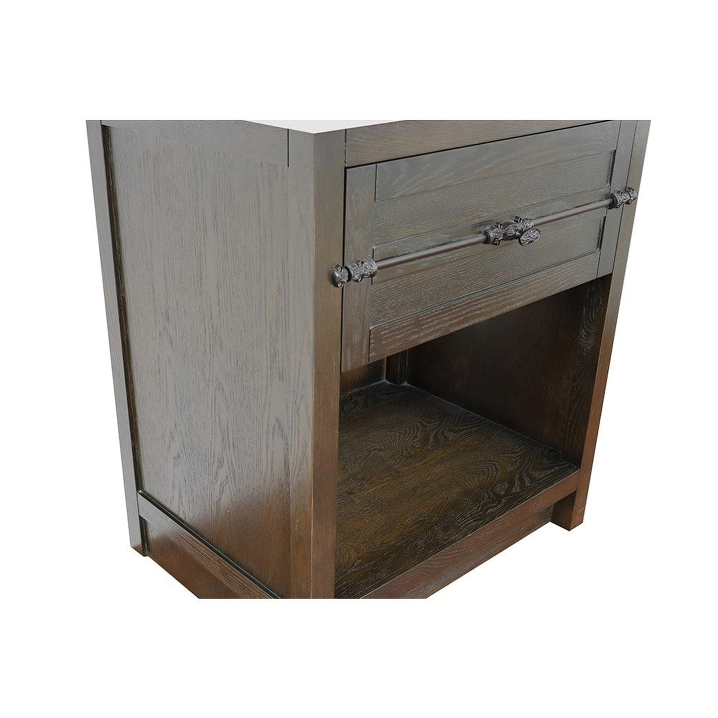 Bellaterra Home Plantation 30" 1-Drawer Brown Ash Freestanding Vanity Base