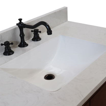 Bellaterra Home Sintra D3722-MT1-AQ 37" Dark Cherry Single Sink Vanity With Engineered Stone Top