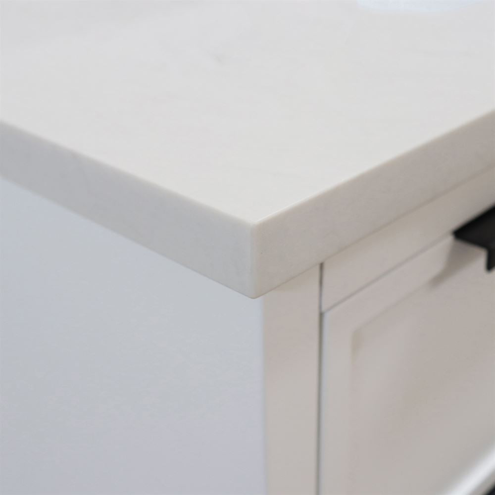 Bellaterra Home Sintra D3722-WH-AQ 37" White Single Sink Vanity With Engineered Stone Top