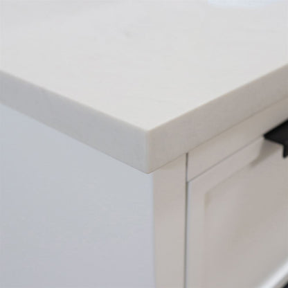 Bellaterra Home Sintra D3722-WH-AQ 37" White Single Sink Vanity With Engineered Stone Top