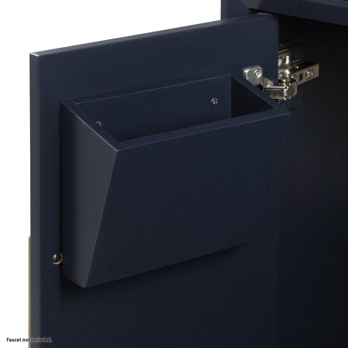 Bemma Design Gracie 24" Pacific Blue Solid Wood Freestanding Bathroom Vanity With Single 1-Hole Italian Carra Marble Vanity Top, Rectangle Undermount Sink, Backsplash and Satin Brass Trim