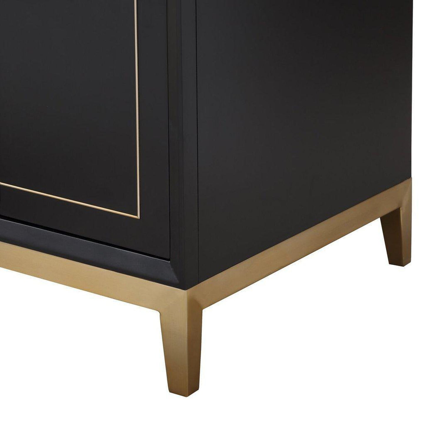 Bemma Design Gracie 36" Midnight Black Solid Wood Freestanding Bathroom Vanity With Single 3-Hole Italian Carra Marble Vanity Top, Rectangle Undermount Sink, Backsplash and Satin Brass Trim