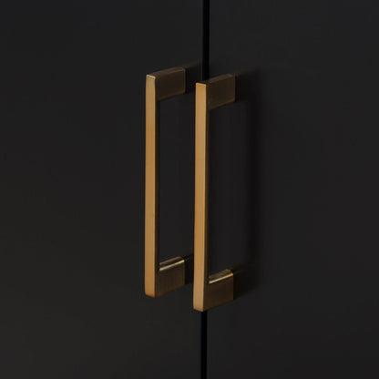 Bemma Design Gracie 48" Midnight Black Solid Wood Freestanding Bathroom Vanity With Single 3-Hole Italian Carra Marble Vanity Top, Rectangle Undermount Sink, Backsplash and Satin Brass Trim