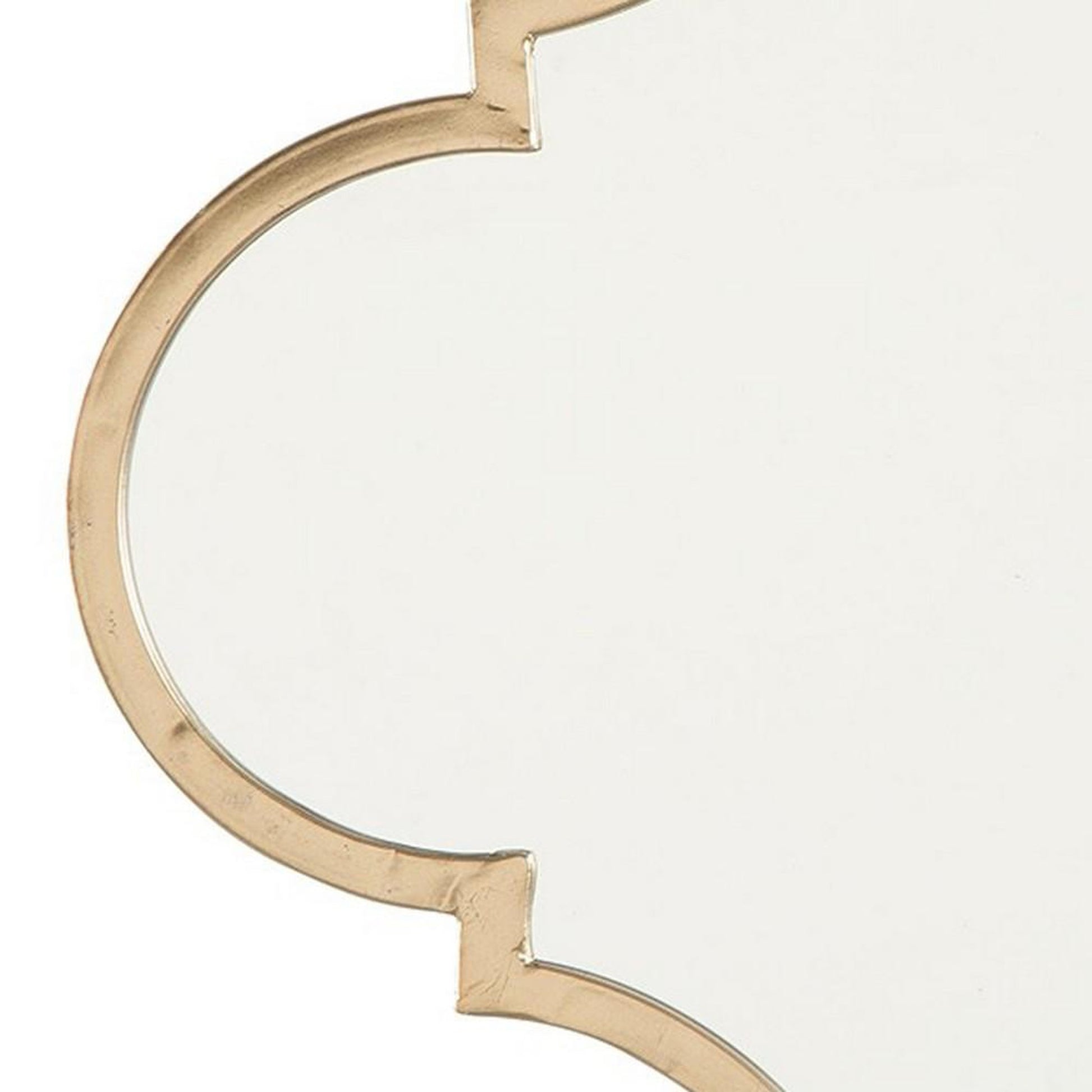 Benzara 19" Gold Quatrefoil Metal Framed Accent Mirror