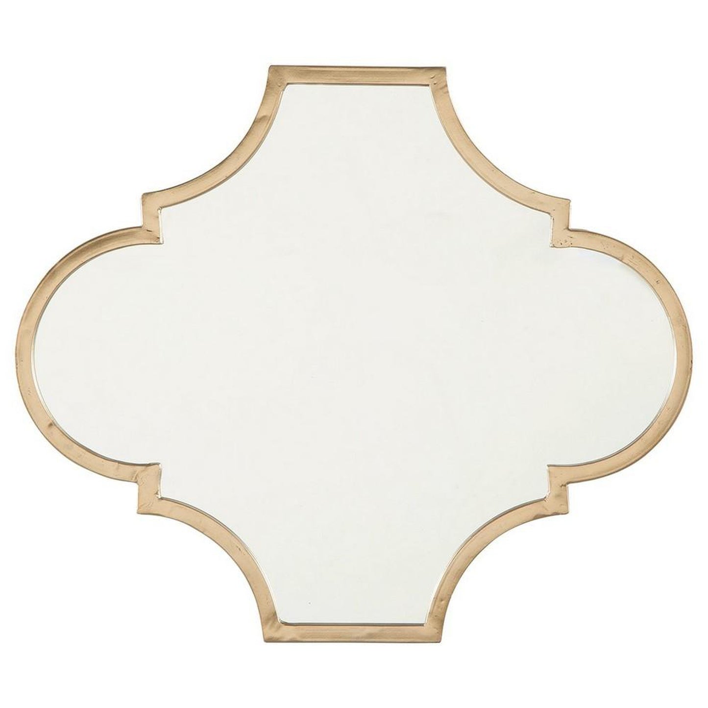 Benzara 19" Gold Quatrefoil Metal Framed Accent Mirror