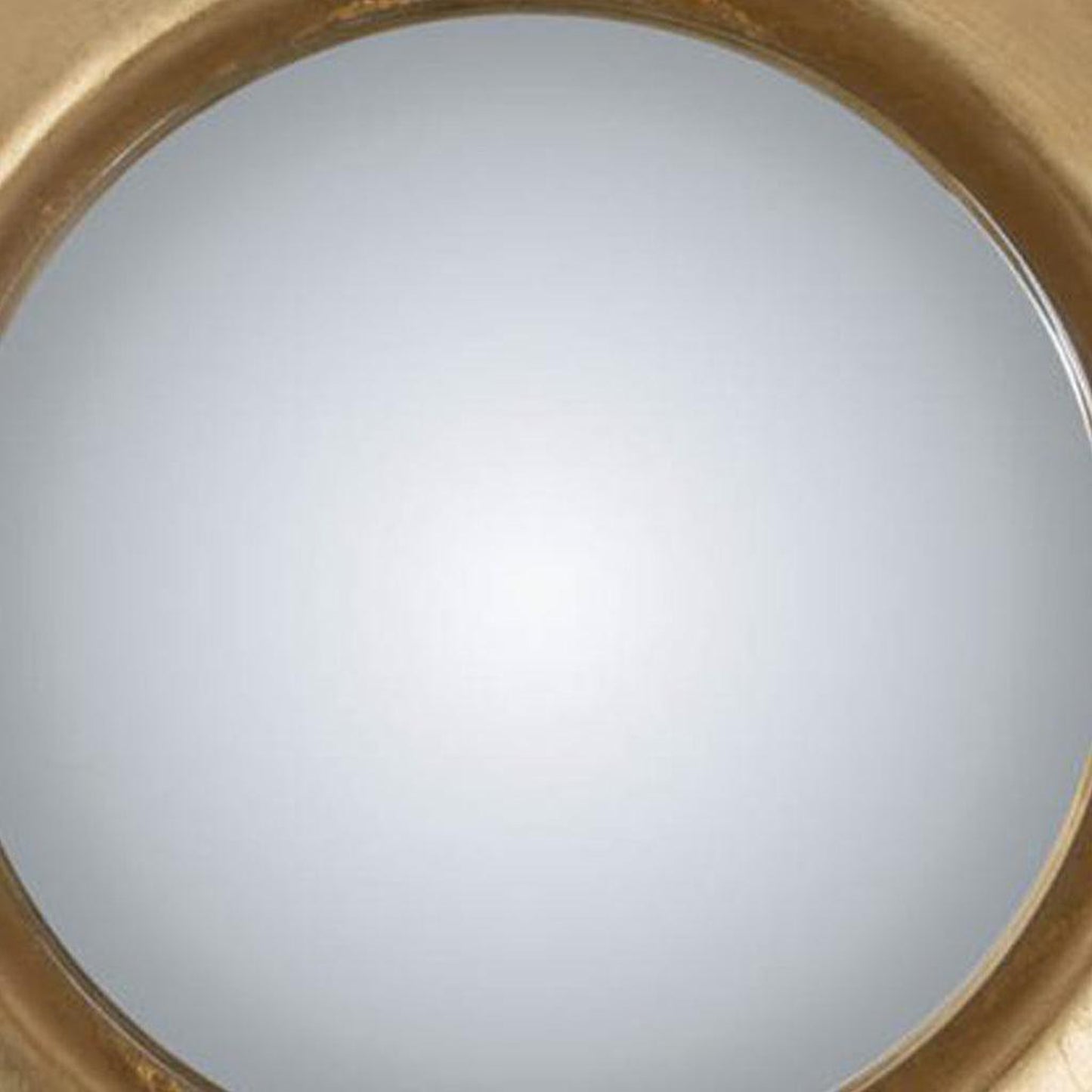 Benzara 19" Small Gold Round Modern Styled Mirror With Lustrous Frame and LEDs