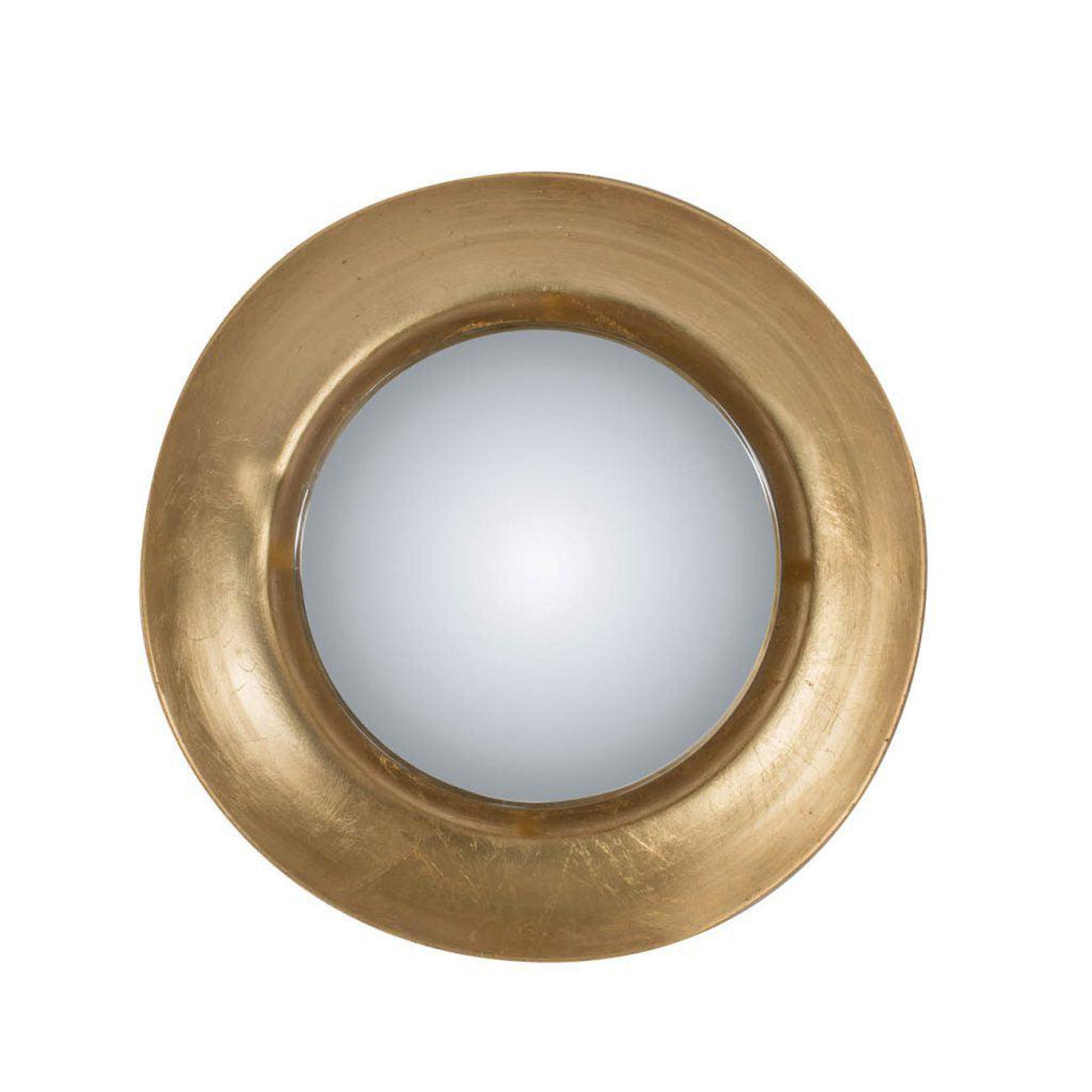 Benzara 19" Small Gold Round Modern Styled Mirror With Lustrous Frame and LEDs