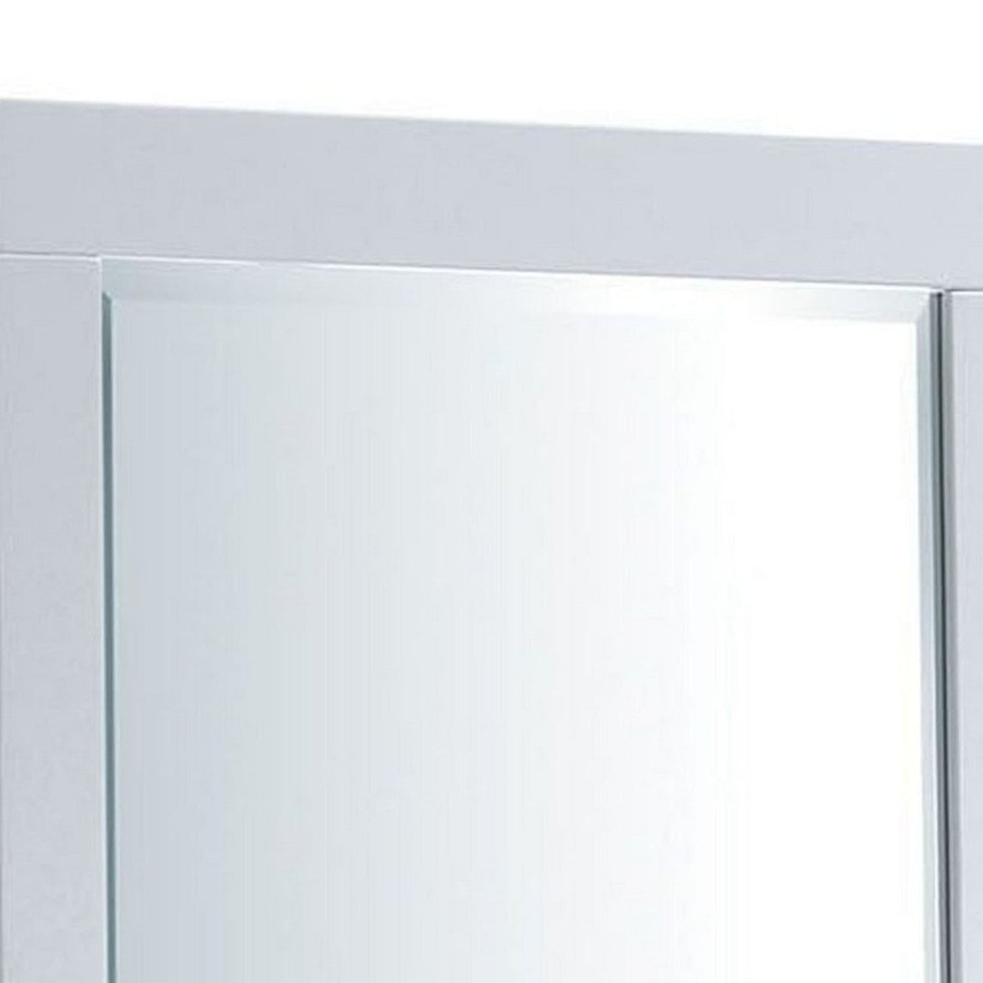 Benzara 27" White Rectangular Contemporary Wooden Frame Mirror