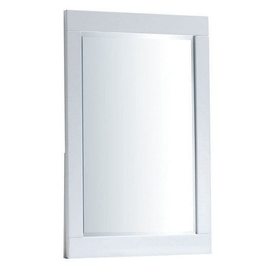 Benzara 27" White Rectangular Contemporary Wooden Frame Mirror