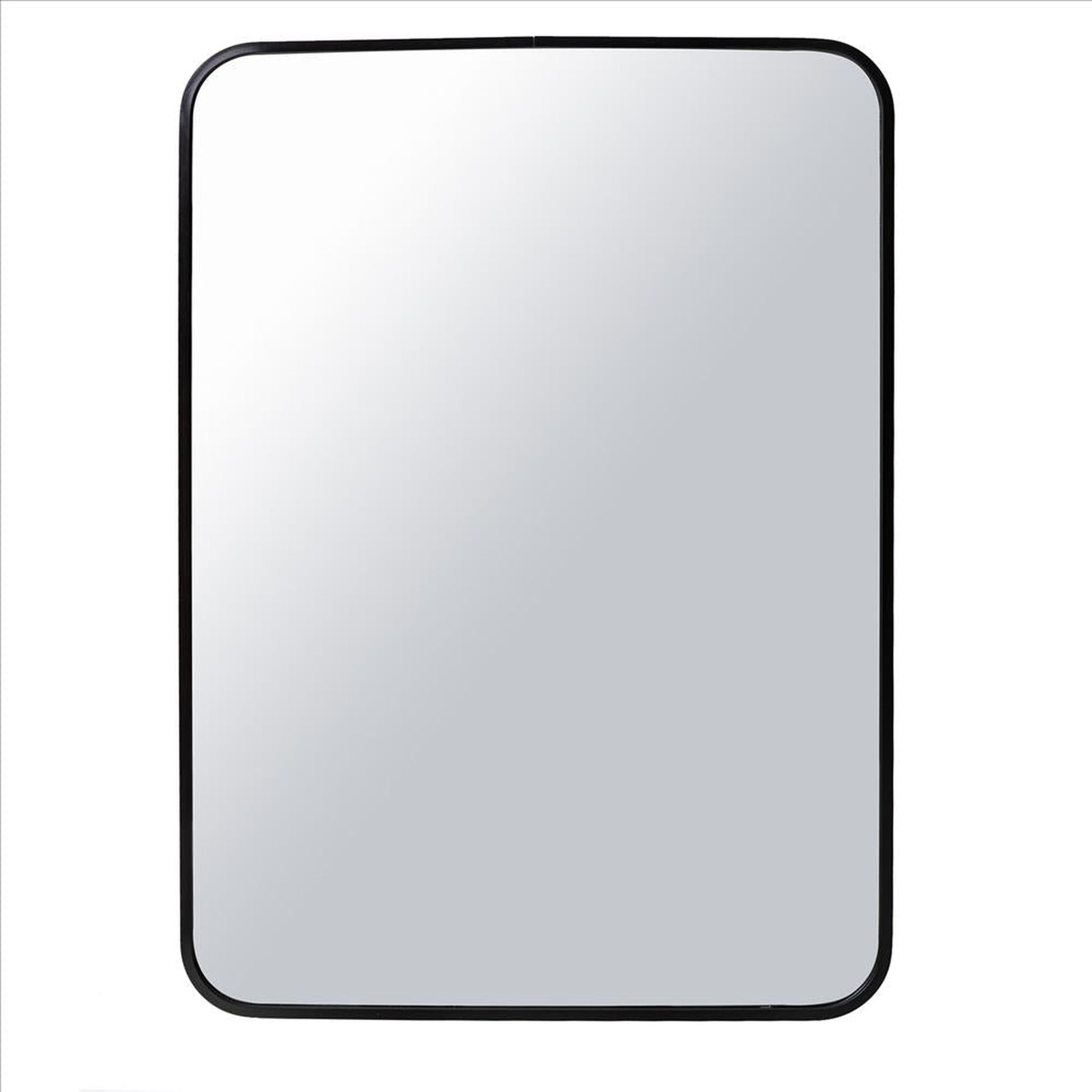 Benzara 28" Rectangular Black Mid Century Modern Metal Framed Wall Mirror
