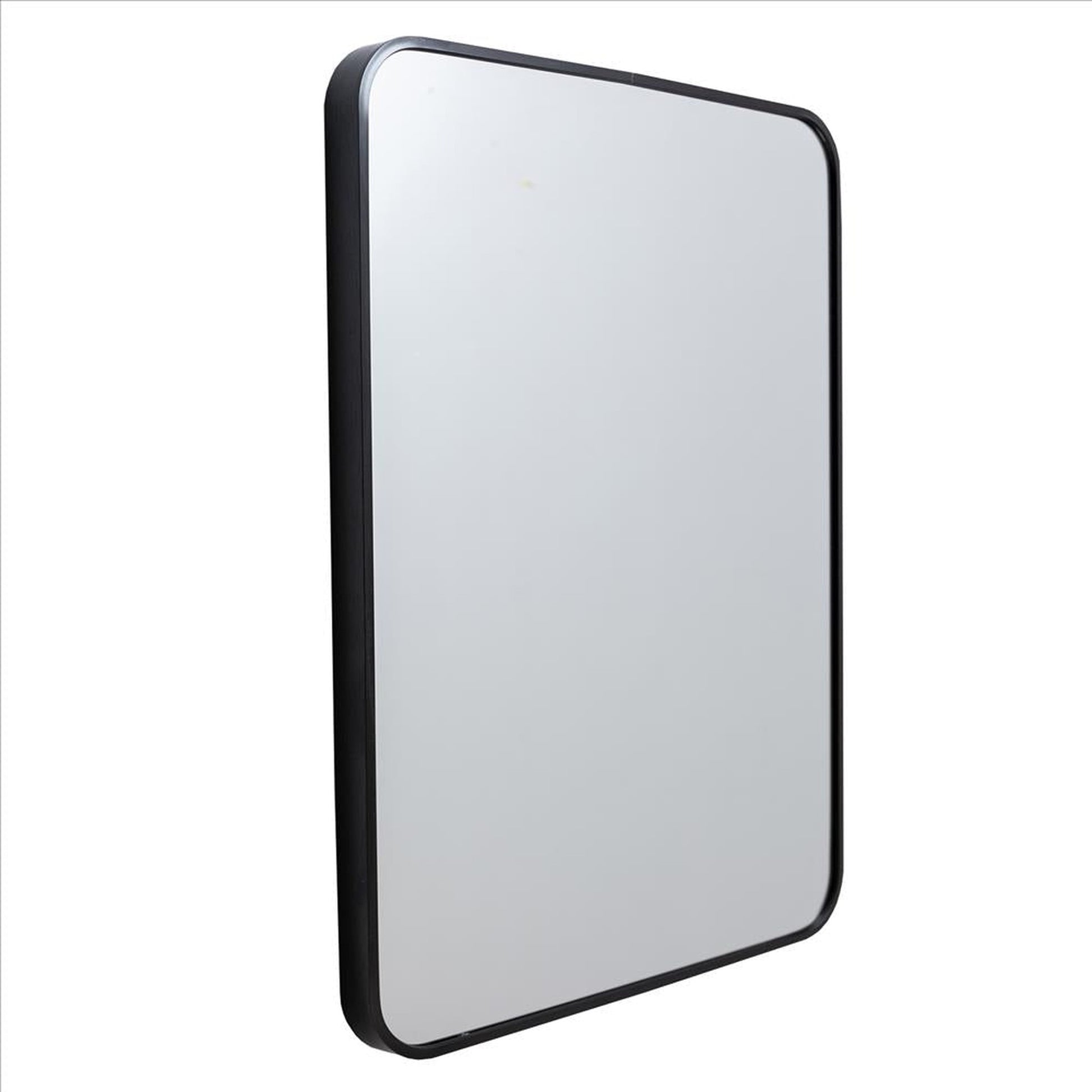 Benzara 28" Rectangular Black Mid Century Modern Metal Framed Wall Mirror