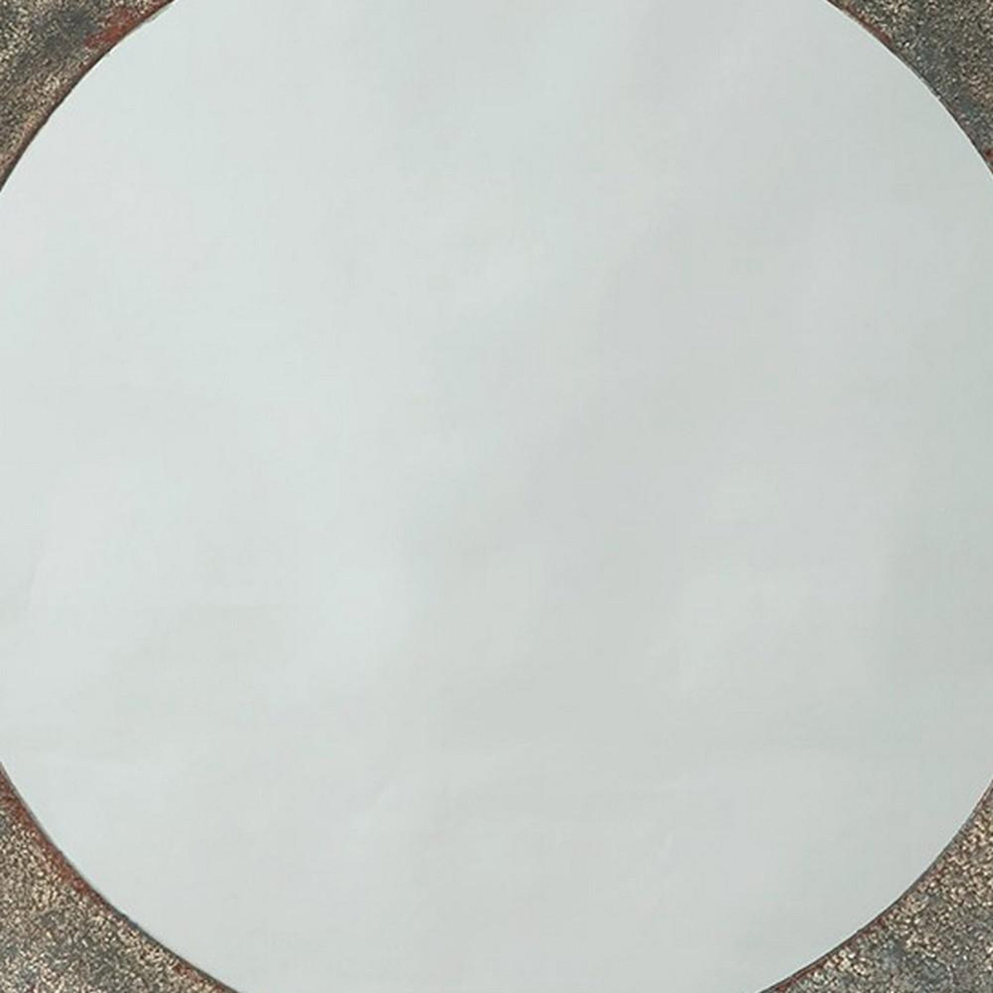 Benzara 30" Round Distressed Gray Metal Framed Accent Mirror