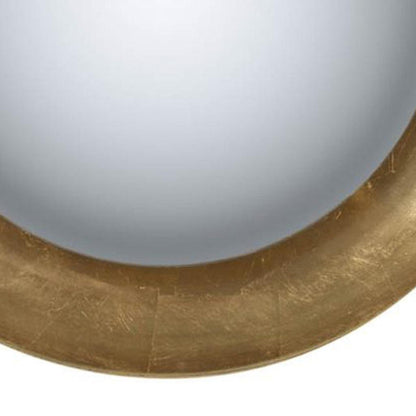Benzara 31" Large Gold Round Modern Styled Mirror With Lustrous Frame and LEDs