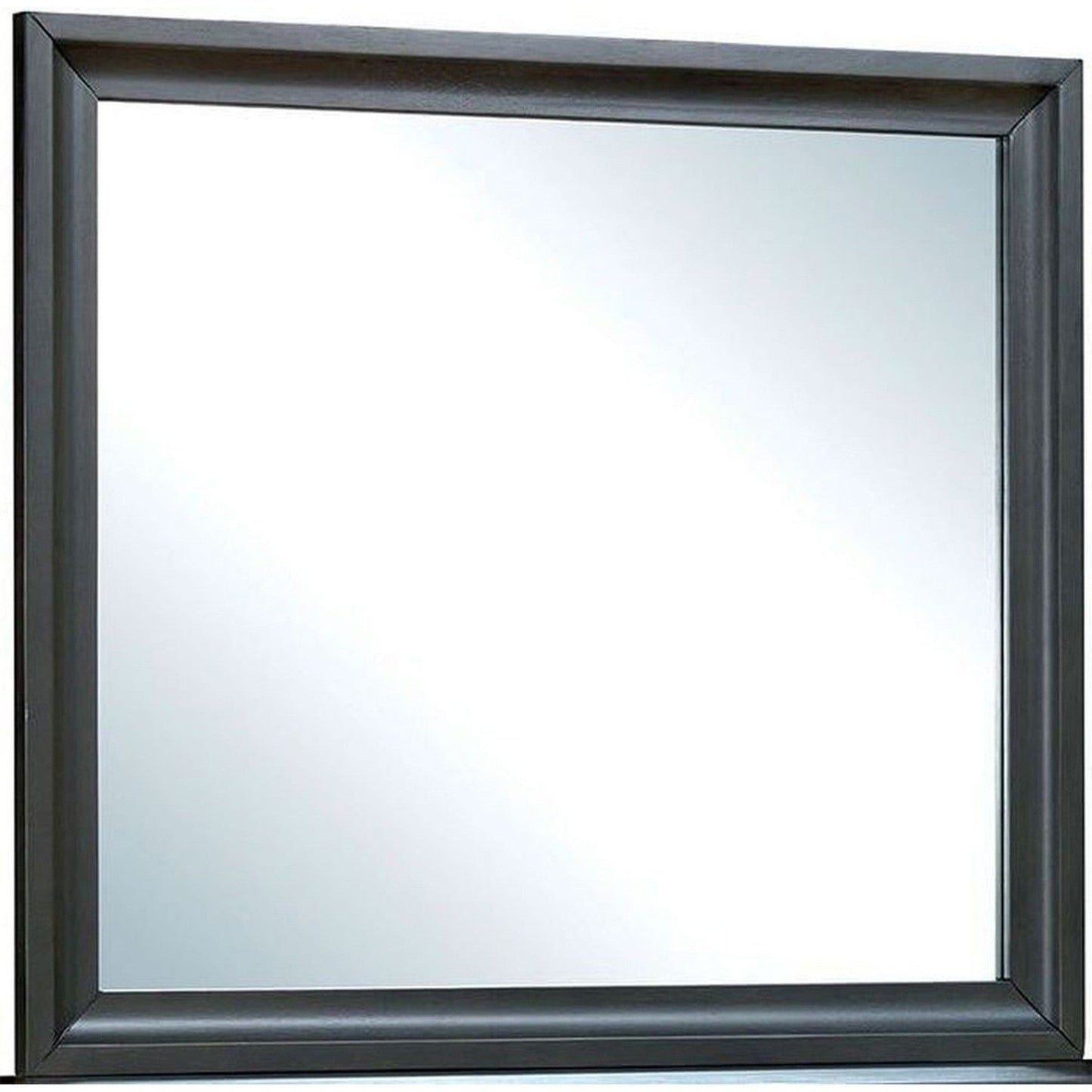 Benzara 32" Antique Gray Transitional Style Wooden Frame Mirror
