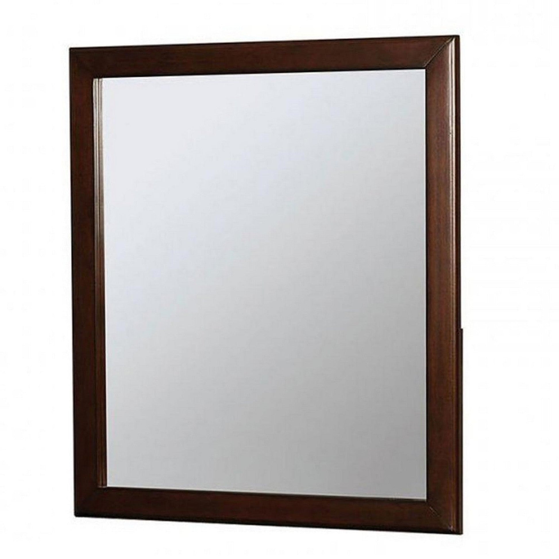 Benzara 32" Cherry Transitional Style Wooden Frame Mirror